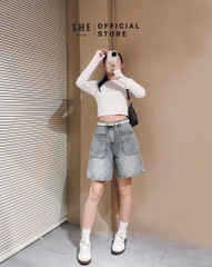 Quan054-Quần jeans ngố xám khói  hàng nhà máy full tem