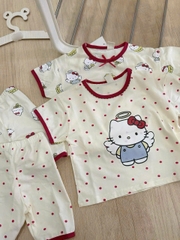 Cb342- Combo 2 bộ legging viền hello kitty bé trái chất cotton