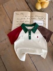 CB3427- combo 3 áo polo thêu G.Â.U chất cotton phối cổ