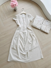 Dam177- Váy lien dài cúc dọc thân túi hông