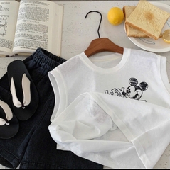 BT816- Bộ áo thun sát nách kèm quần jean xám cho bé TẶNG KÈM MŨ