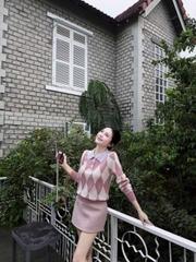 A792- Ao len trám Hồng dài tay full tem Camilla
