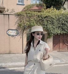 Set639- Set đũi lien màu be tặng kèm khăn dáng cộc