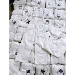 Quan035- quần Jean suông trắng 2 cúc dáng suông dài 100cm