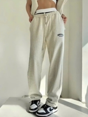 Set809 Bộ mặc nhà áo nỉ màu xám phối quần bo ống