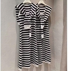 Dam173- Váy len sát nách kẻ ngang dáng dài tặng kèm khăn choàng