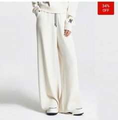 Quan091- Quần suông thêu tag dài 97cm 2 màu đen-trắng