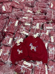 A454-Áo nỉ đỏ gia đình Tết con ngựa