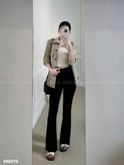 Quan070- quần dài loe chất tăm 2 màu đen-ghi 98cm