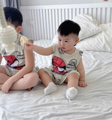 CB300- Combo 2 bộ balo khủng long màu xám be