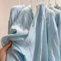 A629-Áo sơ mi xanh đũi linen
