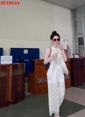 Set ren suông màu trắng có lót quần