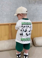 BT300- Bộ nhện ĐỎ quần Than bé trai áo cotton mix quần cua