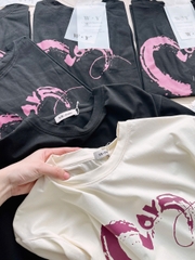 A207-ÁO thun suông trái tim Love 2 màu hàng quảng châu