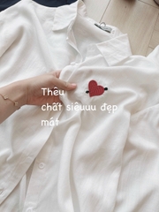 Set564- Set áo sơmi trắng đũi phối quần short màu than