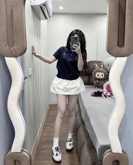 A376-Áo len cộc tay Quảng Châu cổ kẻ thêu gấu 5 màu