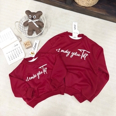 A455-Áo nỉ đỏ gia gia đình em bé yêu Tết