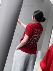 A505-Áo thun đỏ suông viền cổ Rich 88