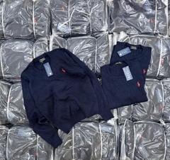 A394- Áo len thừng cổ tròn xanh than hàng nhà máy đủ tem mác