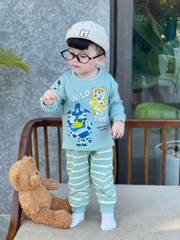 CB394-Combo 3 bộ thun dài tay bé trai hoạt hình Chó cứu hộ, Bluey, Tom Jerry