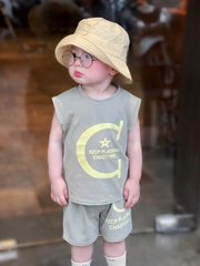 CB2288- combo 2 bộ balo ngồi sau Vàng- Ghi chất cotton