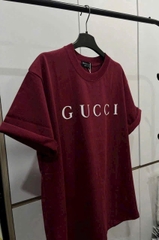 A165-Áo phông đỏ GU XÌ dáng suông QUẢNG CHÂU