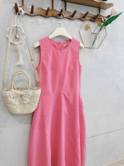 DAM168 -VÁY dài midi sát nách hồng