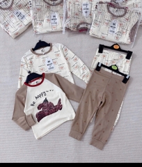 CB176-Como 2 bộ HAPPY màu be dai tay c