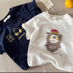 CB400-Combo 4 áo thun cộc tay gấu 4 màu vàng than trắng kẻ