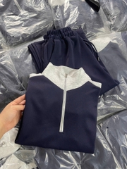 Set791- Set bộ nỉ haida màu than áo dây rút cổ cao- quần suông