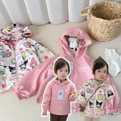 Bt1097- Áo gió mặc được 2 mặt màu hồng KUROMI