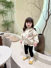 AOKID03-Áo gió 2 lớp lót lưới có mũ KITTY bé gái 4 màu