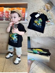 BT860-Bộ áp thun khủng long đen cộc tay phối quần short 9-22kg