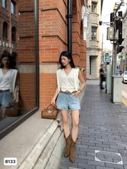 Quan060- quần short jean We chính phẩm 2 màu đen, khói