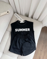 CB262-Combo 2 bộ SUMMER đen trắng trẻ em chất coton 2 chiều