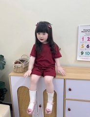 Bt783-Set 3 bộ cộc tay hồng bé gái 9-25kg