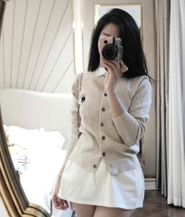 A407- Áo len thừng gấu màu be hàng nhà máy chuẩn