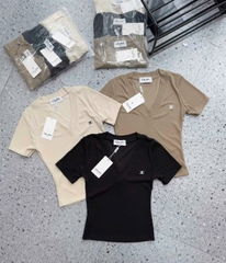 A250- Set 3 áo cổ Tim màu basic kèm tag cha neo