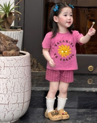 BT911-Combo 2 bộ HOA CAM-VÀNG quần cộc chất cotton