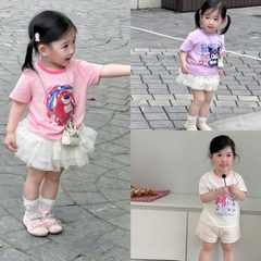 BT861-COMBO 3 áo thun cộc tay bé gái  hoạt hình cho bé 9-25kg