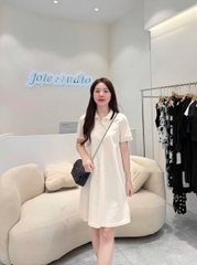 🌿Dam175- Váy Polo Suông 2 Màu Basic thêu tag