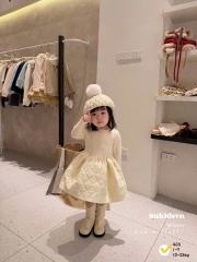 Bt784- Váy xoè phối len dài tay bé gái 3 màu