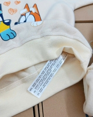 Bn175 (9-26kg) Bộ nỉ thu đông bé trai Cún BLuey màu be VNXK