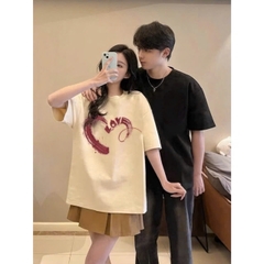 A207-ÁO thun suông trái tim Love 2 màu hàng quảng châu