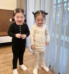 BT607-Bộ thun tăm dài tay thu đông bé gái 4 màu