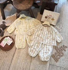 BT1015-Combo 2 bộ pijama dài tay bé gái