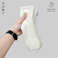 TAT01-Combo 10 đôi tất trắng tinh 3 loại sọc gân cổ loại dày dặn đẹp nhất