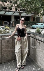 QUAN029- Quần gió cạp chun dáng bom 2 màu ghi,đen 1 cúc