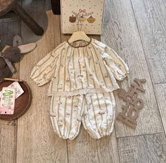 BT1015-Combo 2 bộ pijama dài tay bé gái