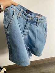 Quan043- Quần  short jeans xanh nhạt hàng nhà máy full tem